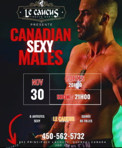 Canadian Sexy Males / Resto-Bar le Caucus / Samedi 30 novembre 2024